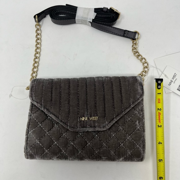 Nine West Grey Velvet Quilted Mini Cross
Body Bag NWT - Picture 4 of 4